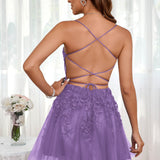 Marlene | Vestido com top estilo corset transparente decote coração e aplicações