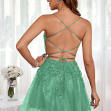 Marlene | Vestido com top estilo corset transparente decote coração e aplicações