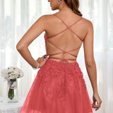 Marlene | Vestido com top estilo corset transparente decote coração e aplicações