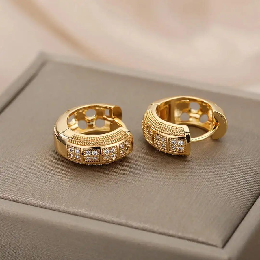 Brincos Argola com Zircónias