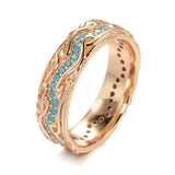 Anel Turquesa Ouro Rosa