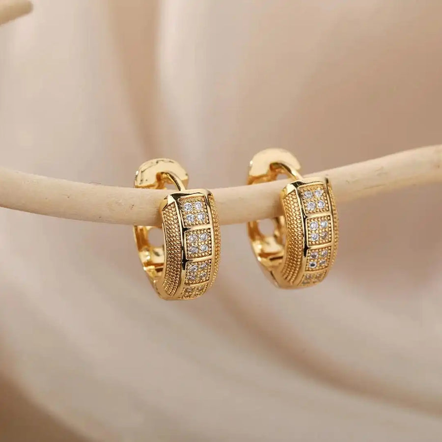 Brincos Argola com Zircónias