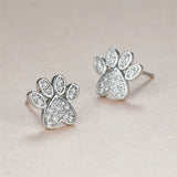 Clous d'oreilles patte en oxyde de zirconium blanc – Motif cœur