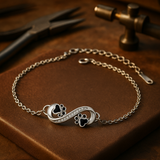 Pulseira Patinha de Cão Infinita com Zircónias