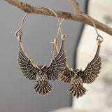 Boucles d'oreilles hibou bohème vintage