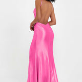 Elisabete | Vestido Maxi em Cetim Plissado com Abertura — Azálea