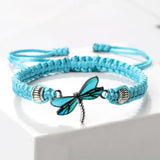 Bracelet tissé main Rêves de libellules