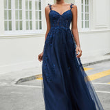 Mercedes | Vestido coração em tule com aplicações e racha