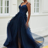 Mercedes | Vestido coração em tule com aplicações e racha