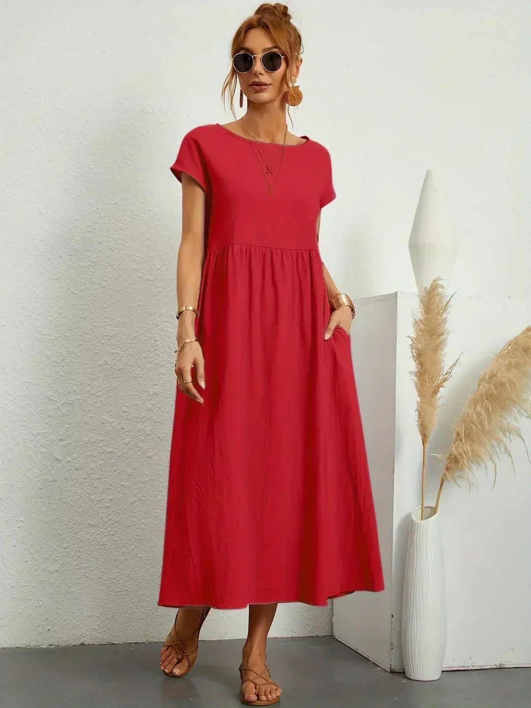 Maia | Vestido Midi Branco Leve e Fresco