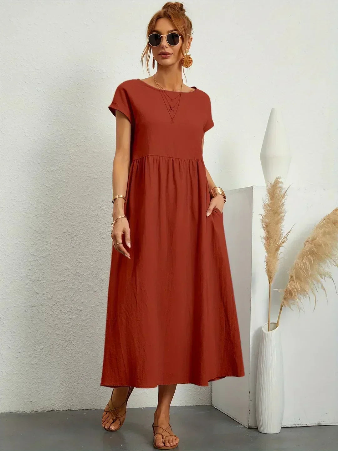 Maia | Vestido Midi Branco Leve e Fresco