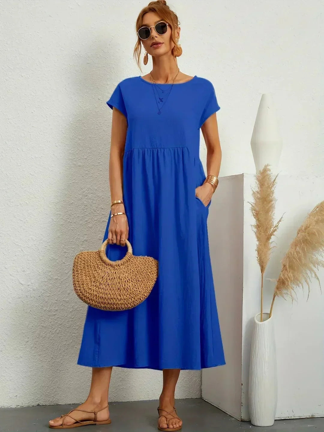 Maia | Vestido Midi Branco Leve e Fresco