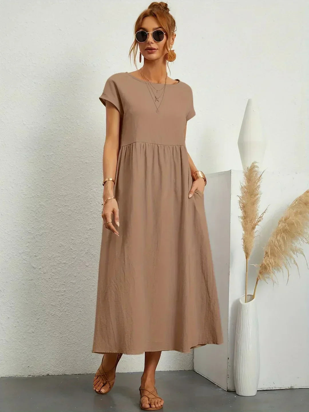 Maia | Vestido Midi Branco Leve e Fresco