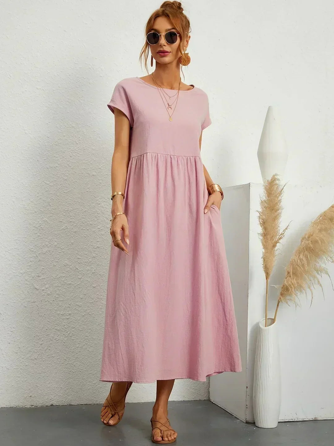 Maia | Vestido Midi Branco Leve e Fresco
