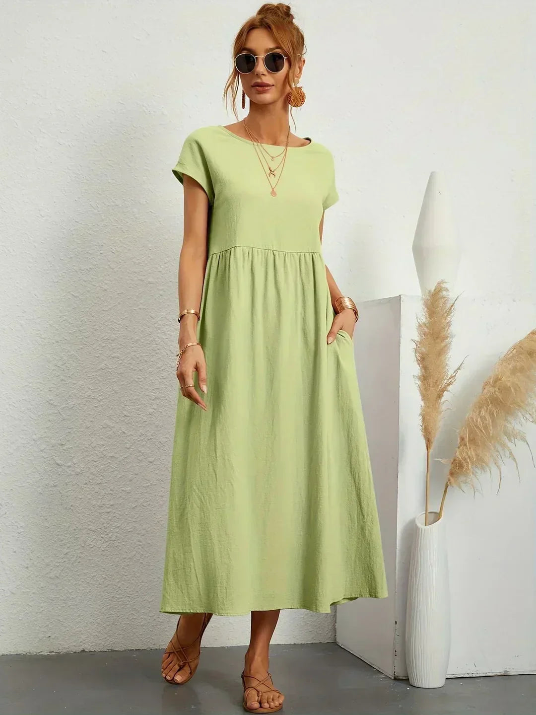 Maia | Vestido Midi Branco Leve e Fresco
