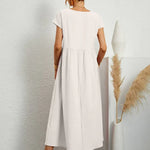 Maia | Vestido Midi Branco Leve e Fresco
