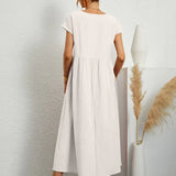Maia | Vestido Midi Branco Leve e Fresco