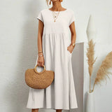 Maia | Vestido Midi Branco Leve e Fresco