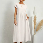 Maia | Vestido Midi Branco Leve e Fresco