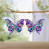 Boucles d'oreilles papillon colorées pour femme
