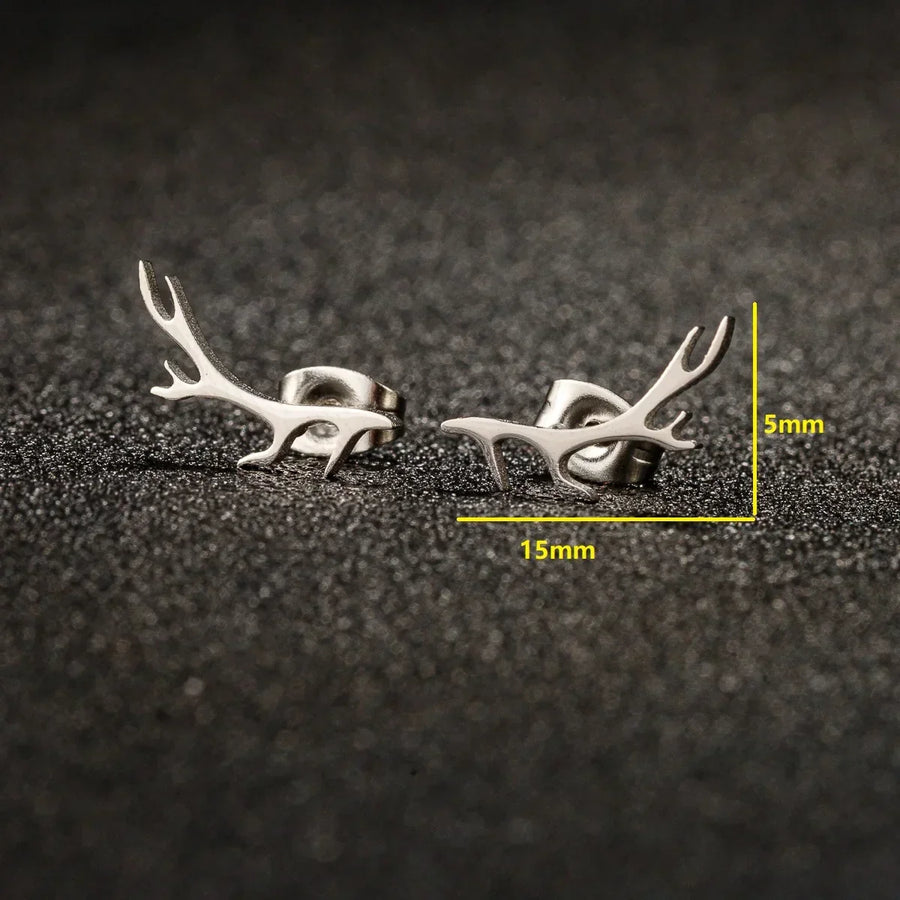 Boucles d'oreilles clous en bois de cerf