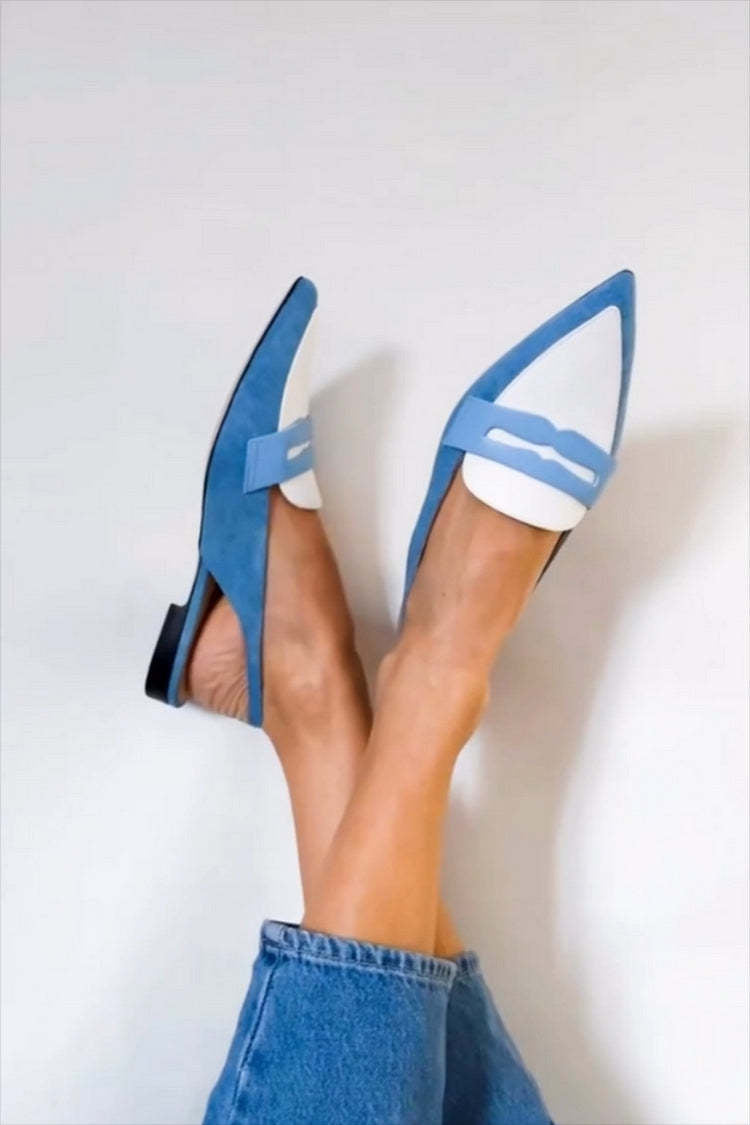 Jacqueline | Mocassins Slingback Azul Suave