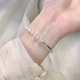 Pulseira Rígida com Madrepérola e Pérola