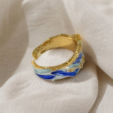 Anel Onda Dourado