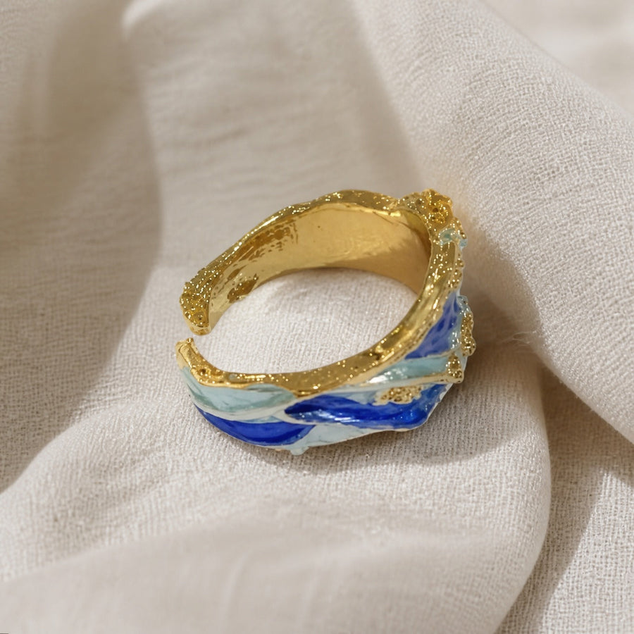 Anel Onda Dourado