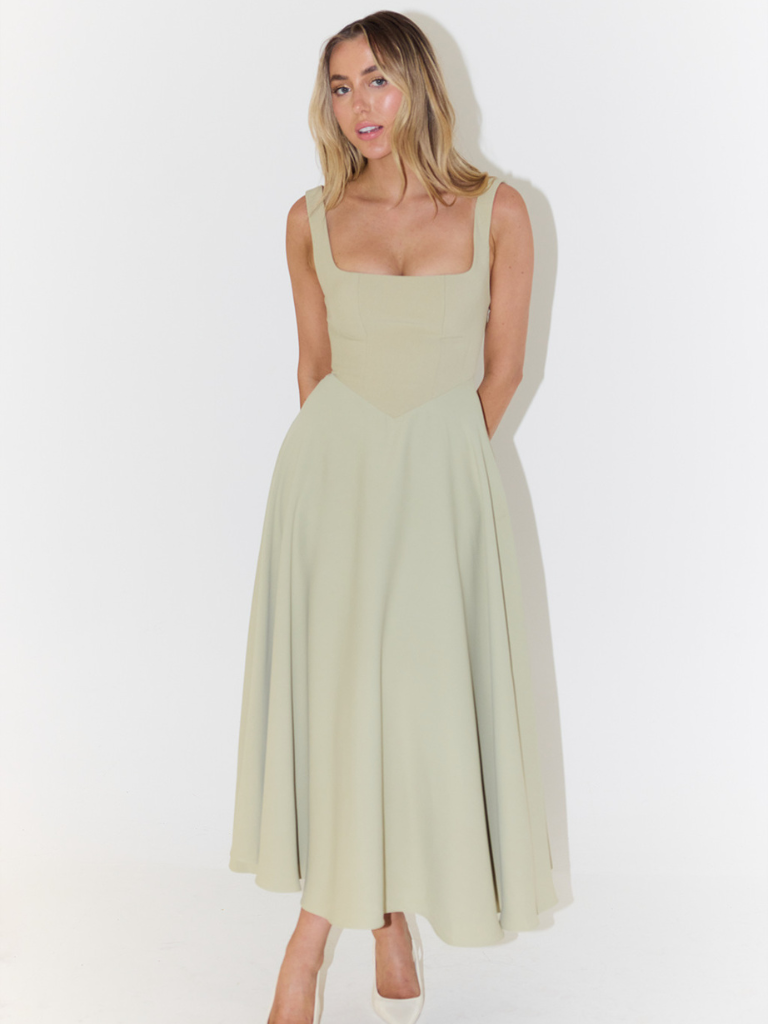 Solange | Vestido Midi Clássico