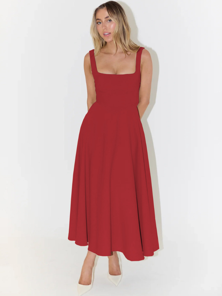 Solange | Vestido Midi Clássico