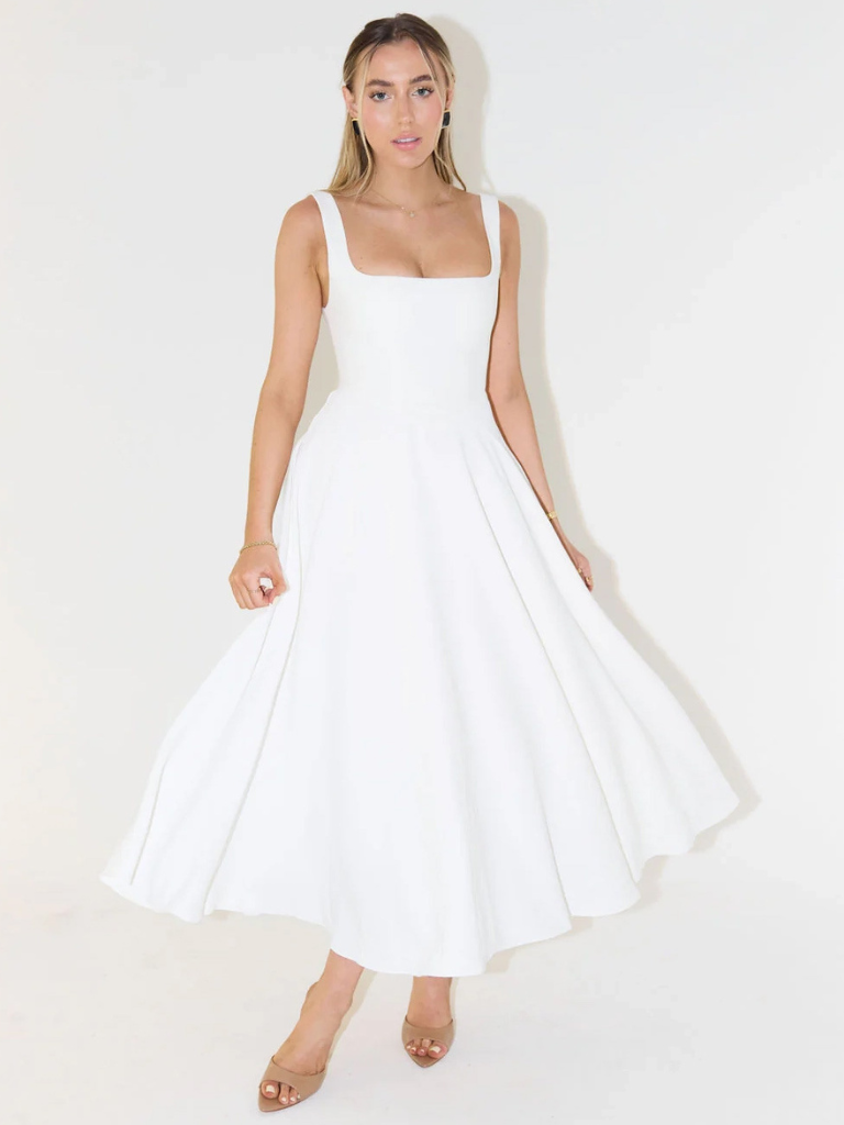 Solange | Vestido Midi Clássico