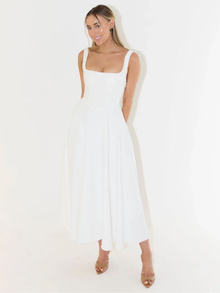 Solange | Vestido Midi Clássico