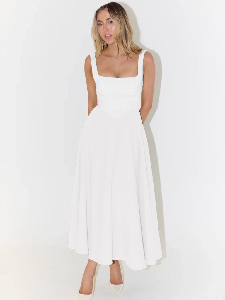 Solange | Vestido Midi Clássico