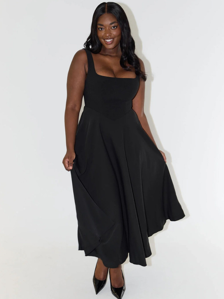 Solange | Vestido Midi Clássico
