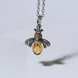 Parure collier et boucles d'oreilles abeille vintage