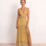 Vestido longo com detalhe cut out