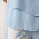 Conjunto fluido estampado de duas peças