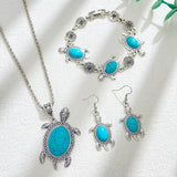 Ensemble de bijoux tortue turquoise