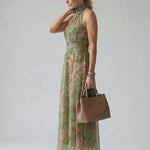 Cármen | Vestido Midi Floral com Decote Halter