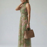 Cármen | Vestido Midi Floral com Decote Halter