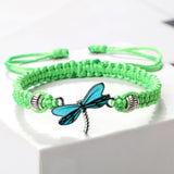 Bracelet tissé main Rêves de libellules