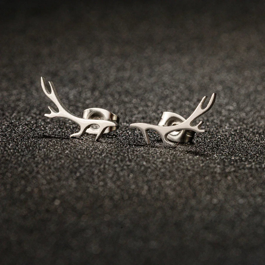 Boucles d'oreilles clous en bois de cerf