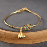 Pulseira Flor de Lótus Turquesa