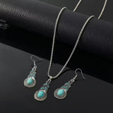 Conjunto Colar e Brincos Turquesa