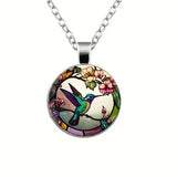Collier pendentif dôme en verre Colibri