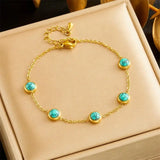Conjunto Colar Brincos e Pulseira Turquesa