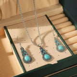 Conjunto Colar e Brincos Turquesa