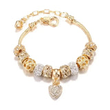 Pulseira Coração Grossa Dourada