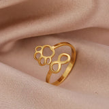 Bague Patte Infinie Ajustable – Acier Inoxydable